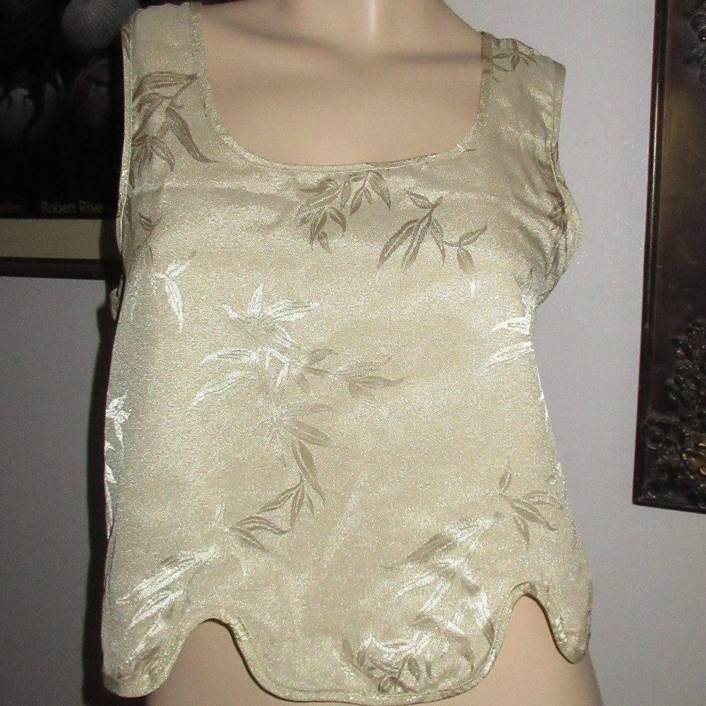 Sleeveless Gold Floral Top